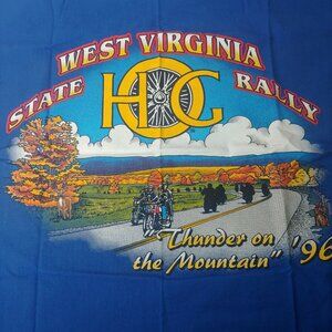 Vintage 1996 West Virginia State HOG Rally Bandana Thunder On The Mountain WV